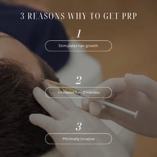 Thinking about PRP for hair loss? Here are 3 reasons it's a great option! 🧔🏻👩

 •Promotes Hair Gr