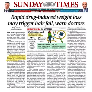 Happy to share that my views on hair fall after rapid weight loss have been featured in today’s Sund