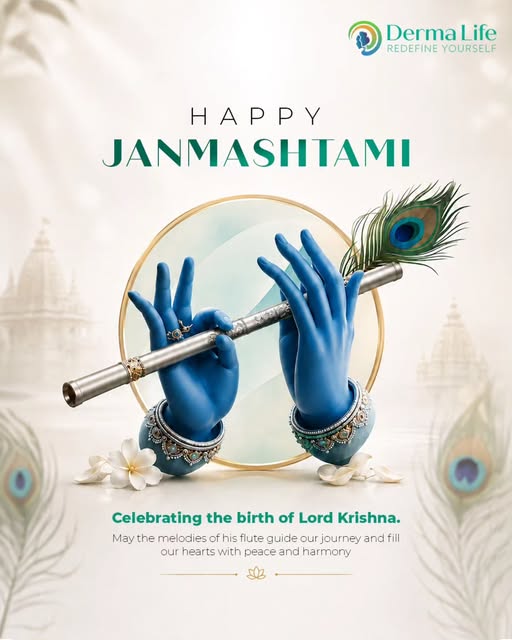 Celebrating the divine birth of Lord Krishna with hearts full of joy, love, and devotion. 🦚 

May h