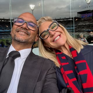 Great afternoon at the Footy. #melbournefootballclub #mcg #happywife