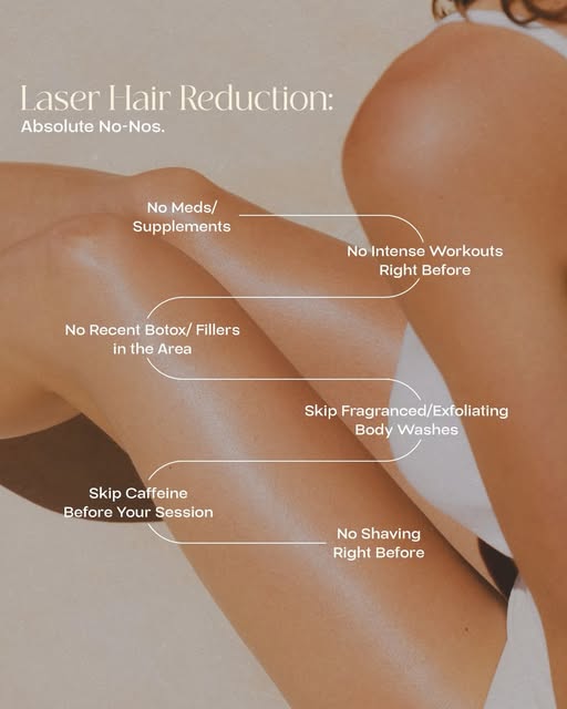 Getting laser hair reduction soon? 

A few simple things to avoid beforehand can make a big differen