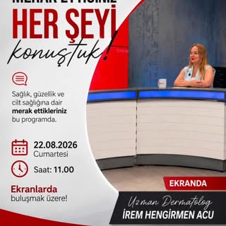 📺 Ulusal TV’de Ekranlara Geliyorum!

Sağlık, güzellik ve cilt sağlığına dair merak ettiğiniz her şe