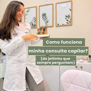 ✨ Como é uma consulta capilar comigo?
Cada atendimento é único, porque cada couro cabeludo tem uma h