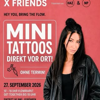 MINI TATTOOS DIREKT VOR ORT! 🖤

Ich freue mich riesig, auch dieses Mal wieder beim FLOWMARKT X FRIE