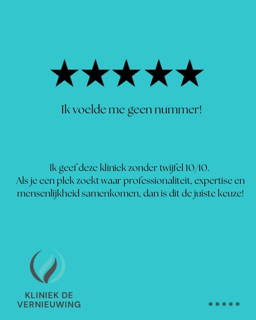 Een review waar we ontzettend trots op zijn.❤️

“Ik voelde me geen nummer!” ⭐️⭐️⭐️⭐️⭐️

Persoonlijke