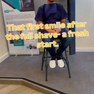 That first smile after the full shave — a fresh start.

This moment marks the beginning of your tran