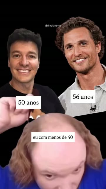 Eles com 50 e 56, eu com menos de 40… e olha quem tá perdendo cabelo 😅

Mas se você for atrás, desc