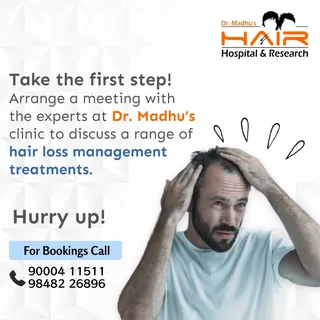 Ready to say goodbye to bad hair days? Book your appointment at Dr. Madhu's clinic for expert care a