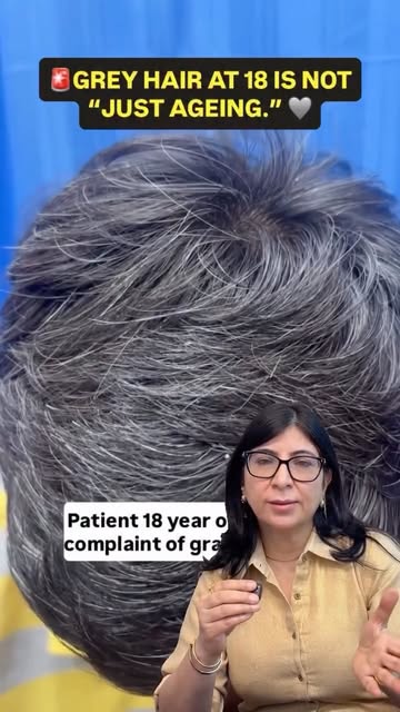 Grey hair in your teens or 20s? It may be more than “just ageing.” 👀

Early greying can have severa