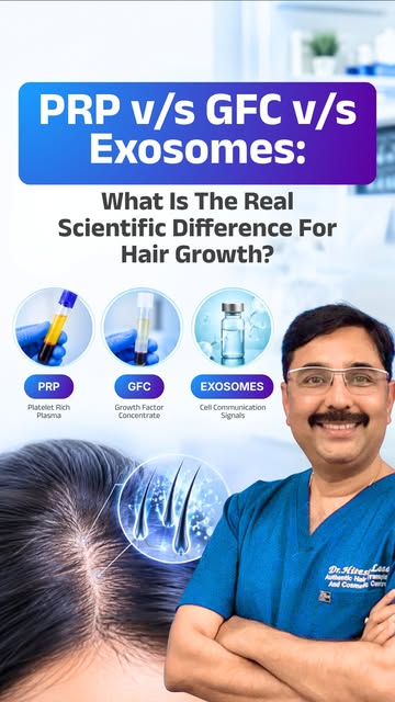 PRP, GFC and Exosomes are all used in hair restoration but they are not the same.

PRP uses your own