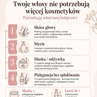 Twoje włosy nie potrzebują coraz większej liczby kosmetyków. Potrzebują **dobrze ułożonej pielęgnacj