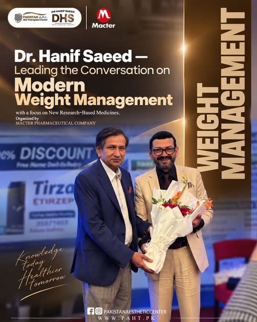 Dr. Hanif Saeed  Giving a LECTURE on OBESITY & WEIGHT LOSS MANAGEMENT, organized by MACTER PHARMACEU