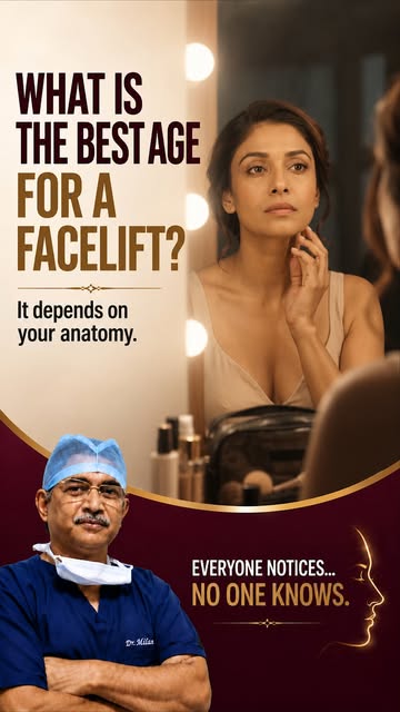 What is the best age for a facelift?

There isn’t one fixed age.

The right time is when facial desc