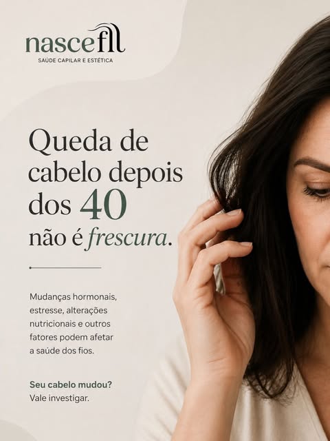 A queda de cabelo depois dos 40 pode estar relacionada a diferentes fatores, como alterações hormona