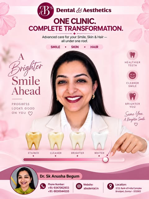 🦷 Strong Teeth. Healthy Surroundings. Better Smile.

Mana teeth strength anedi tooth okkate decide 