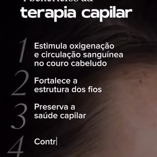 ⚜️A terapia capilar é um conjunto de técnicas com o intuito de ajudar a controlar a queda, regulariz