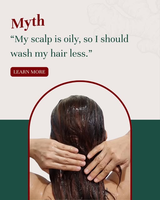 An oily scalp doesn’t mean you should wash your hair less. 💧 

Skipping washes can allow excess oil