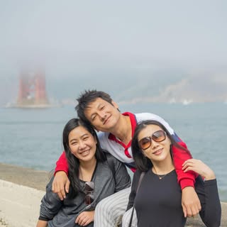 With friends in foggy San Francisco 

Saran PholsenBenzz Patra