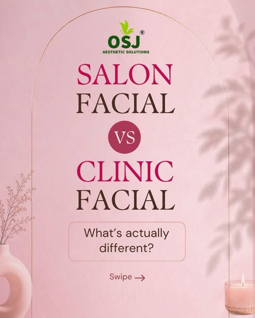 Salon vs. Clinic Facial: What’s the real difference? 💆‍♀️✨

Salon facials give a temporary surface 
