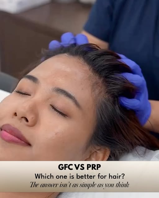 Your hair deserves more than a quick fix. Swipe to understand GFC & PRP, two regenerative hair treat