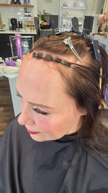 Over a year ago, this beautiful woman came to me with incredibly fragile hair after wearing extensio