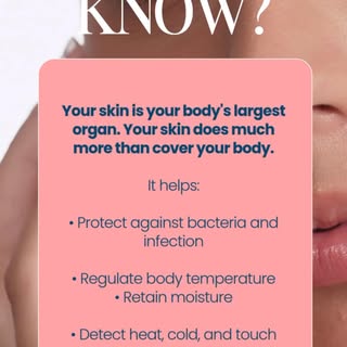 Did You Know? Your skin is your body’s largest organ.

Your skin does much more than cover your body