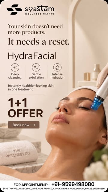 Give your skin the reset it deserves. Experience the HydraFacial ritual at Svastam Wellness Clinic w