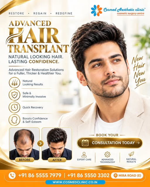✨ Advanced Hair Transplant — New Hair. New Confidence.

Thinning hair can affect more than appearanc