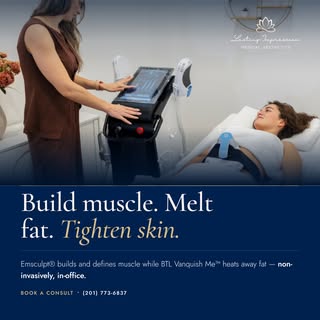 Build muscle. Melt fat. Tighten skin.

Emsculpt builds muscle. BTL Vanquish Me melts fat. Both non-i