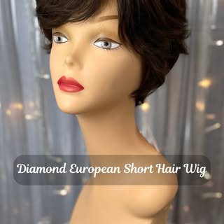 Experience timeless elegance with our ✨ Diamond European Short Hair Wig ✨ A classic style made from 