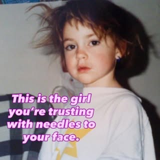 When I thought I’d grow up to be a famous fashion designer. 
✨ Changed my goals. Kept the cheeks. ✨ 