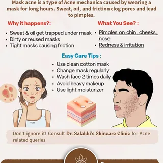 Don’t ignore those pimples caused by wearing a mask! 😷

Wearing a mask for long hours can trap swea