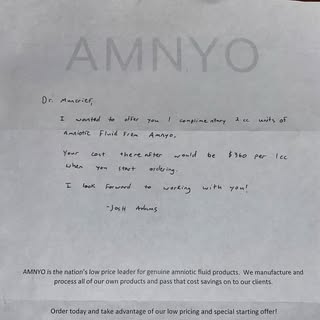 Creepiest letter I’ve ever received #amnioticfluid #gross