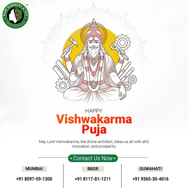 May Lord Vishwakarma, the divine architect, bless us all with skill, innovation, prosperity, and suc