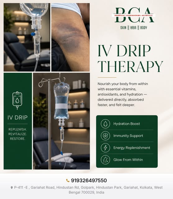 Experience rejuvenation at BCA CLINIC GARIAHAT with expert IV drip therapy for hydration and wellnes