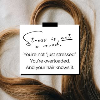 You’re not “just stressed.”
You’re overloaded.
And your hair knows it.

Stress is not a mood. It is 
