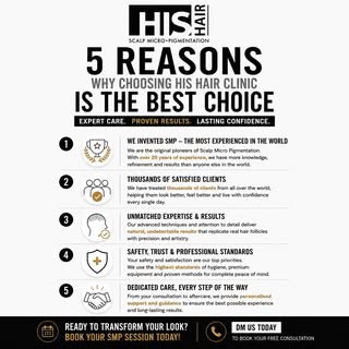 Why us? Here’s 5 reasons why!!

Be the Best 🏆
Become the Best 🏆
From the Best 🏆
HIS

#HISHAIRCLIN