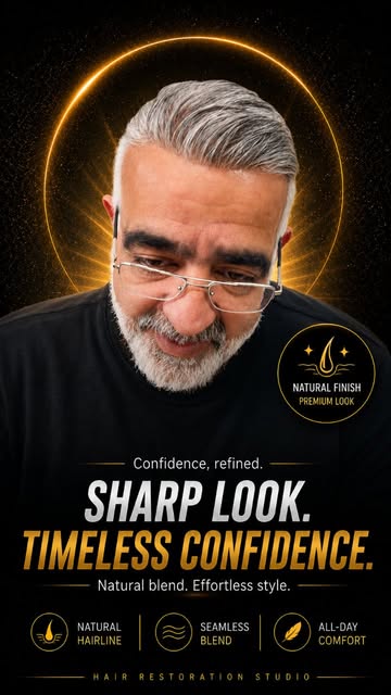 Grey hair doesn’t need to be hidden. It needs to be matched properly.
A natural hair system should w