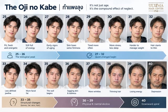 ดัดแปลงจากภาพไวรัลญี่ปุ่น: “กำแพงคุณลุง” (おじの壁)

**อายุเพิ่มขึ้นทุกปี แต่ความดูดีไม่จำเป็นต้องลดลงตา