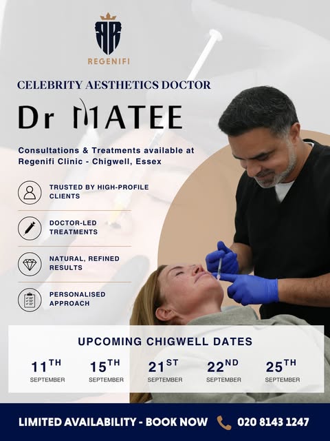 Trusted by high-profile clients. Available here in Chigwell ✨ @drmatee 

Dr Matee has built his repu