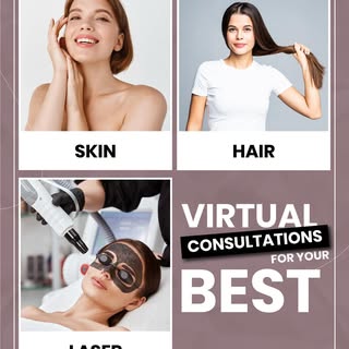 Your journey to flawless skin and healthy hair starts here! ✨ Get expert virtual consultations with 