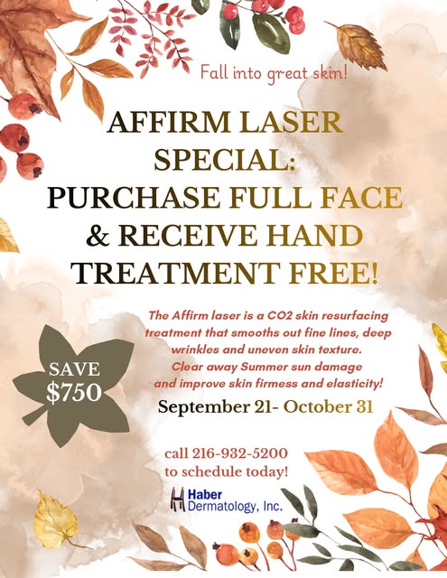 Fall into great skin! 🍂 

For a limited time, purchase a full-face Affirm laser treatment and recei