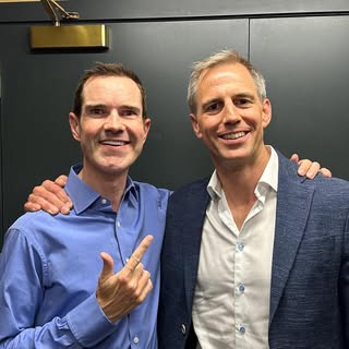 It was great catching up with @jimmycarr backstage after an evening of laughter at his “Terribly Fun