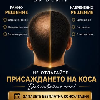 🇧🇬 Най-доброто време за трансплантация на коса е преди косопадът да напредне.

✔ Силен донорски ре
