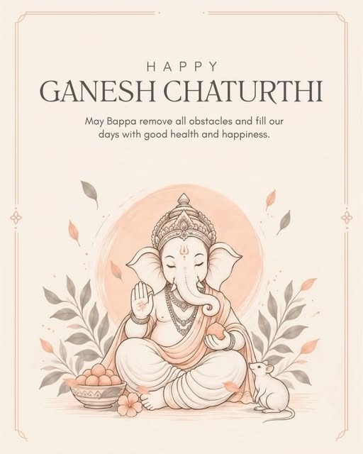 A season of faith, joy and new beginnings. 🌸

May Lord Ganesha bless every home with health, prospe