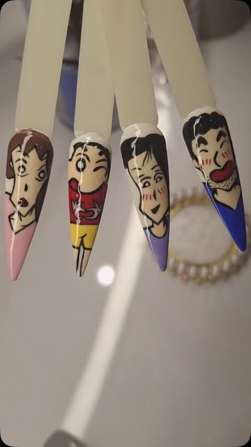 Tiny canvases, big creativity 🎨✨
Hand-painted character nail art, made with patience & passion 💅🏻