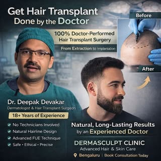 Dr. Deepak Devakar | Hair & Skin Specialist – Dermasculpt Clinic, Bangalore
With 18+ years of experi