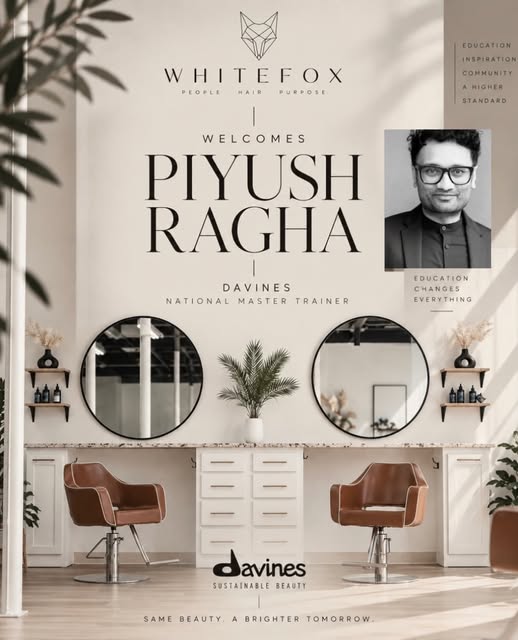 Tomorrow is a big day at WHITEFOX. 🦊

We’re welcoming Piyush Ragha, Davines National Master Trainer