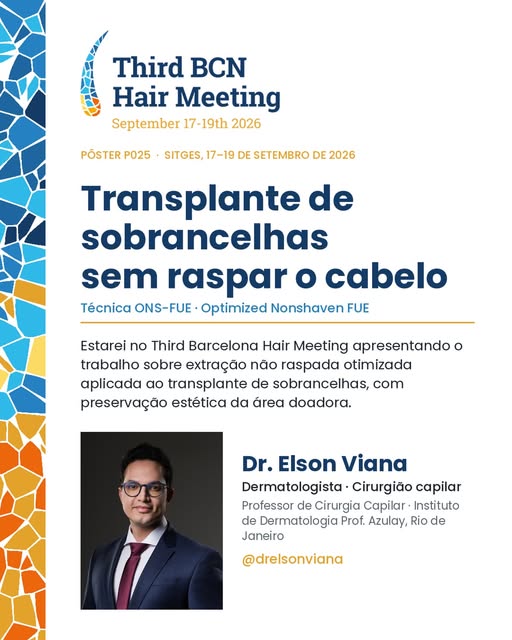 🇧🇷 Estarei no Third Barcelona Hair Meeting, em Sitges, de 17 a 19 de setembro, apresentando o trab