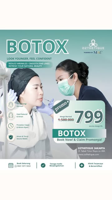 ✨ LOOK YOUNGER, FEEL CONFIDENT ✨

Waktunya tampil lebih fresh dan percaya diri dengan Botox Treatmen